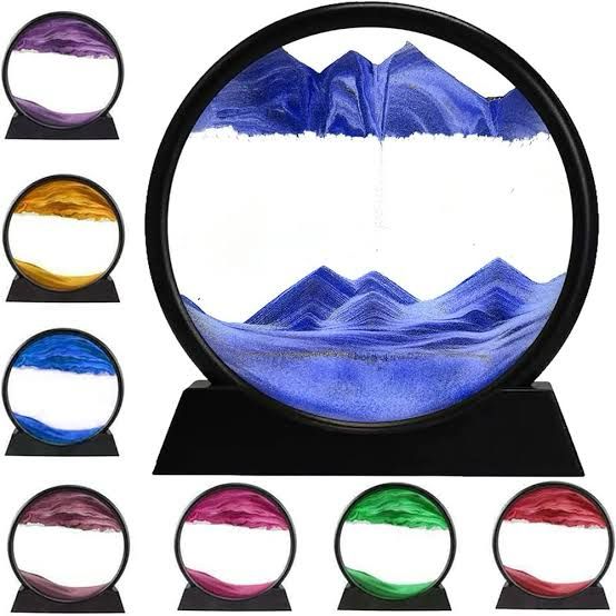 7-Inch 3D Moving Sandscapes Lamp - Mesmerizing Sand Motion Art