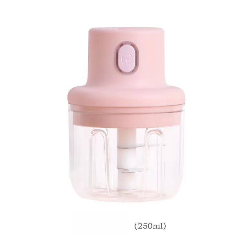 Wireless 250ml Pink USB Electric Garlic Masher – Powerful Vegetable Mincer for Effortless Kitchen Prep
