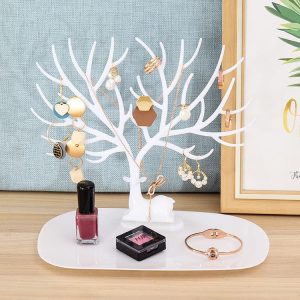 White Deer Jewelry Stand & Holder - Elegant Storage for Earrings, Necklaces, Rings, Bracelets, and More