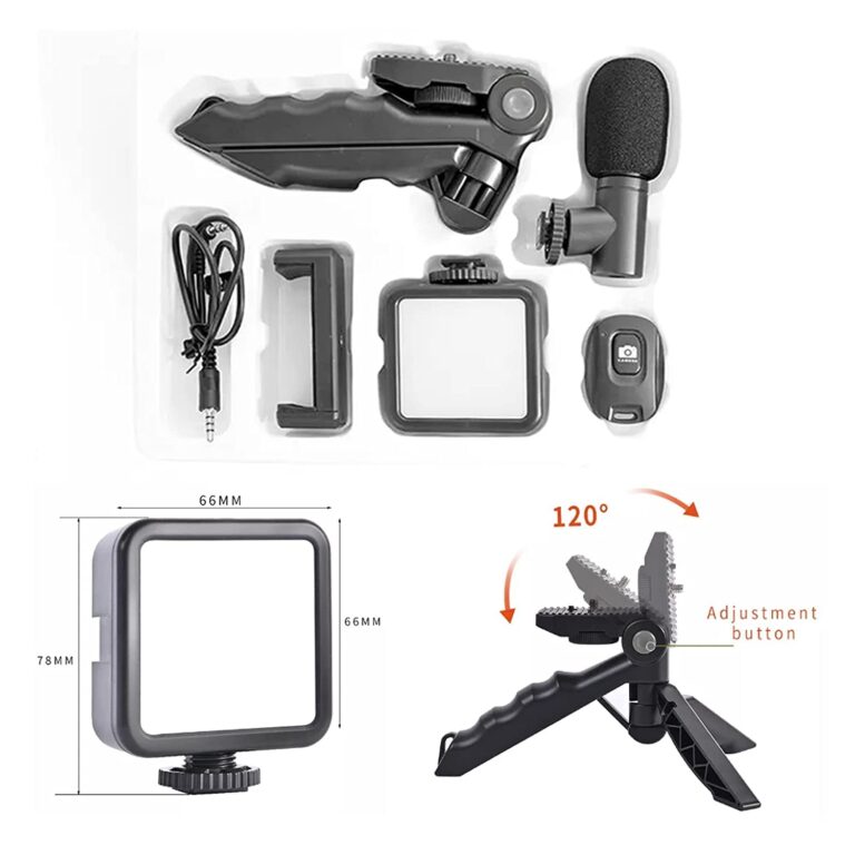 Complete Vlogging Kit: Mobile Phone and DSLR Camera Accessories with Tripod, Mic, 360 LED, and Remote for Ultimate Video Recording and Live Streaming - Image 5
