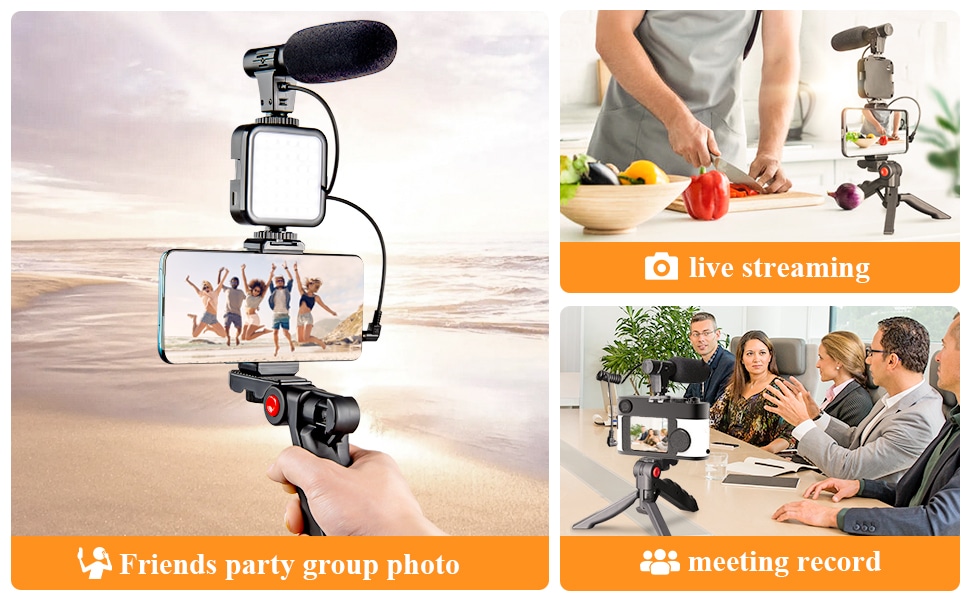 Complete Vlogging Kit: Mobile Phone and DSLR Camera Accessories with Tripod, Mic, 360 LED, and Remote for Ultimate Video Recording and Live Streaming - Image 6
