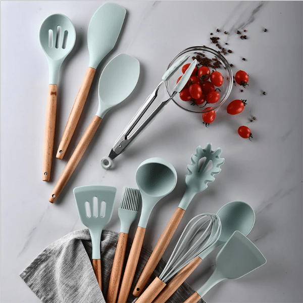 Heat-Resistant Silicone Kitchenware Set - Non-Stick Cooking Utensils (12-Piece) - Image 4