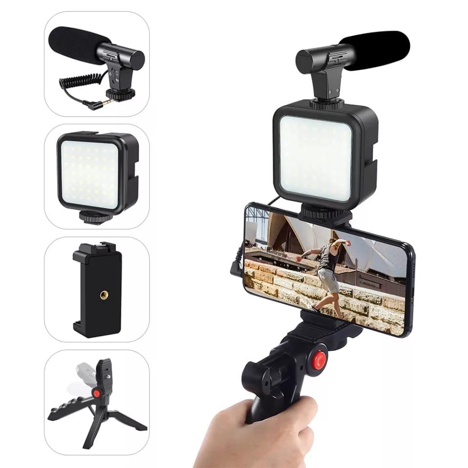 Complete Vlogging Kit: Mobile Phone and DSLR Camera Accessories with Tripod, Mic, 360 LED, and Remote for Ultimate Video Recording and Live Streaming - Image 4