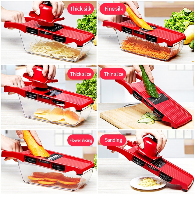 Versatile 10-in-1 Mandoline Vegetable Slicer Cutter with Convenient Storage Box - Image 3