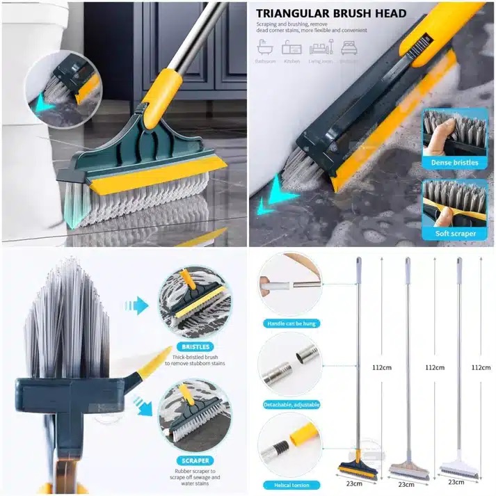 Efficient Bathroom Cleaning: Long Handle Brush with Bristles for Floor, Ceramic Tile, Wall Seam, and Toilet - Bath Cleaning Tool - Image 2