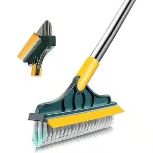 Efficient Bathroom Cleaning: Long Handle Brush with Bristles for Floor, Ceramic Tile, Wall Seam, and Toilet - Bath Cleaning Tool