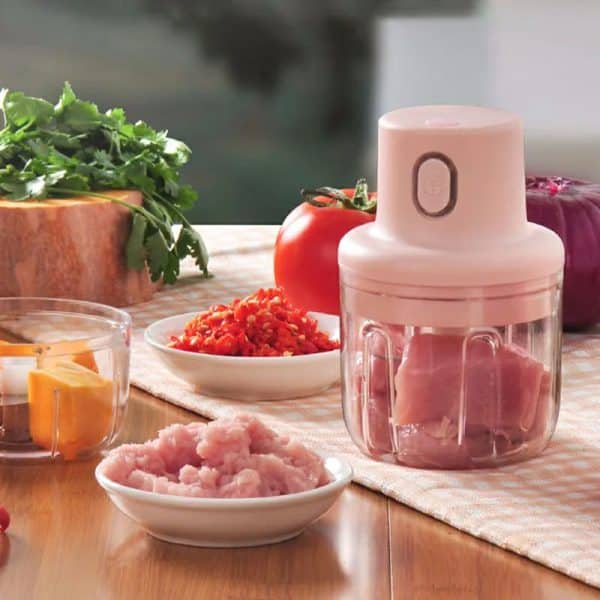 Wireless 250ml Pink USB Electric Garlic Masher – Powerful Vegetable Mincer for Effortless Kitchen Prep - Image 2